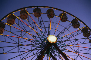 Ferris Wheel Glowing at Twilight